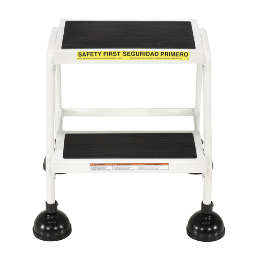 &eacute;chelles Stop-Step, 2 marches, Largeur de la marche 16", Hauteur de la plateforme 18-9/16", Acier Oxymax Inc
