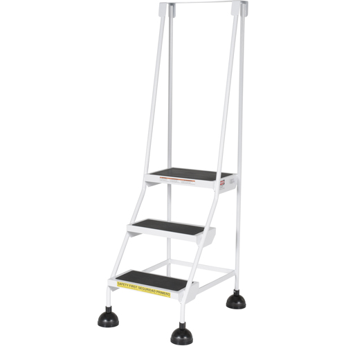 Stop-Step Ladders, 3 Steps, 16" Step Width, 28-11/16" Platform Height, Steel Oxymax Inc