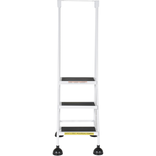 Stop-Step Ladders, 3 Steps, 16" Step Width, 28-11/16" Platform Height, Steel Oxymax Inc