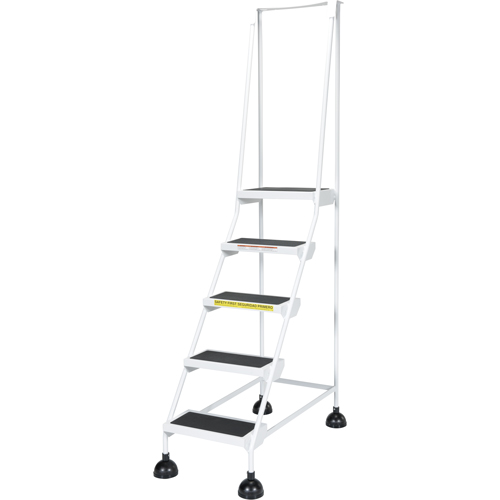 Light-Duty Stop-Step Ladders, 5 Steps, 16" Step Width, 47-11/16" Platform Height, Steel Oxymax Inc