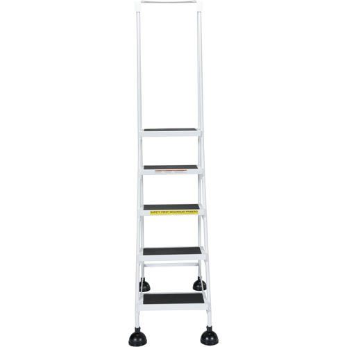 Light-Duty Stop-Step Ladders, 5 Steps, 16" Step Width, 47-11/16" Platform Height, Steel Oxymax Inc