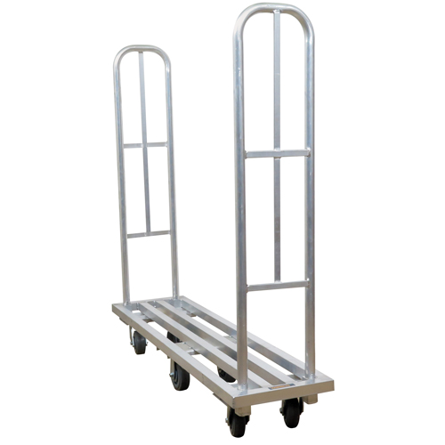 Aluminum U-Boat Platform Truck, 16" W x 63" L, 1322 lbs. Cap., Polyurethane Wheels Oxymax Inc