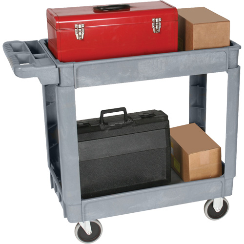 Chariot utilitaire de luxe, 2 tiers, 25" x 35-1/2" x 43,5"/43-1/2", Capacit&eacute; 550 lb Oxymax Inc