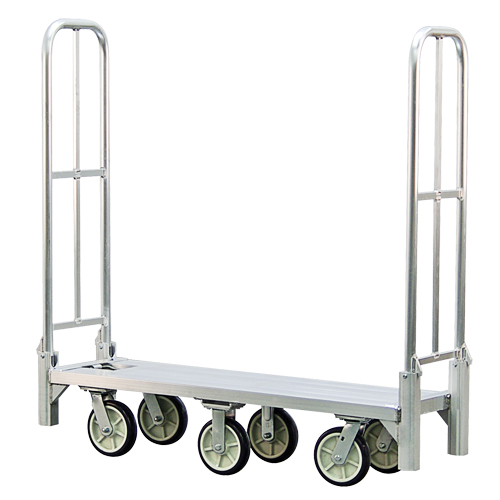 Aluminum U-Boat Folding Bulk Delivery Cart, 18" W x 61" L, 1200 lbs. Cap., Polyurethane Wheels Oxymax Inc