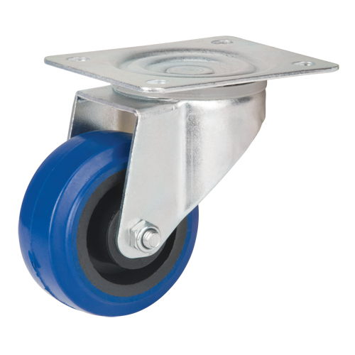 Roulette bleue, Pivotant, 3" (76 mm), Caoutchouc, 285 lb (129 kg) Oxymax Inc