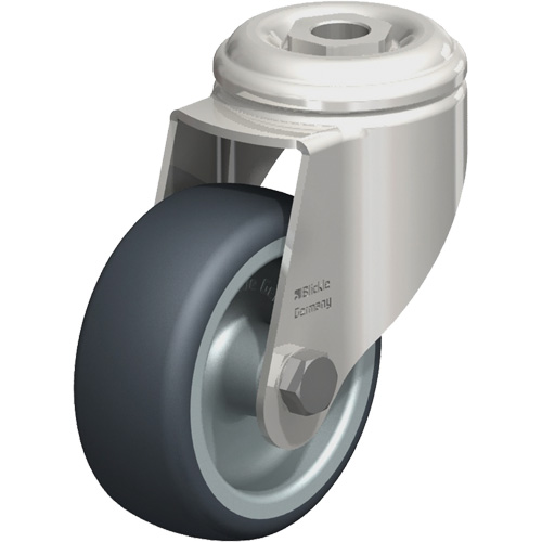 Roulette en &eacute;lastom&egrave;re thermoplastique acier inoxydable, Pivotant, Diam&egrave;tre 3-1/8" (79,5 mm), Capacit&eacute; 220 lb (100 kg) Oxymax Inc