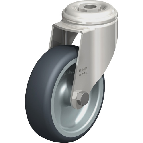 Roulette en &eacute;lastom&egrave;re thermoplastique acier inoxydable, Pivotant, Diam&egrave;tre 4" (102 mm), Capacit&eacute; 240 lb (108 kg) Oxymax Inc
