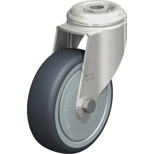Roulette en &eacute;lastom&egrave;re thermoplastique acier inoxydable, Pivotant, Diam&egrave;tre 4" (102 mm), Capacit&eacute; 240 lb (108 kg) Oxymax Inc