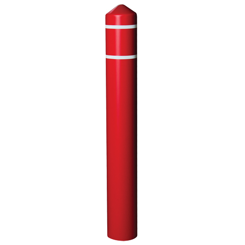 Enveloppe lisse pour butoir avec bandes r&eacute;fl&eacute;chissantes, 4" dia. x 56" l, Rouge Oxymax Inc