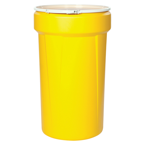 Nestable Polyethylene Drum, 30 US gal (25 imp. gal.), Open Top, Yellow Oxymax Inc