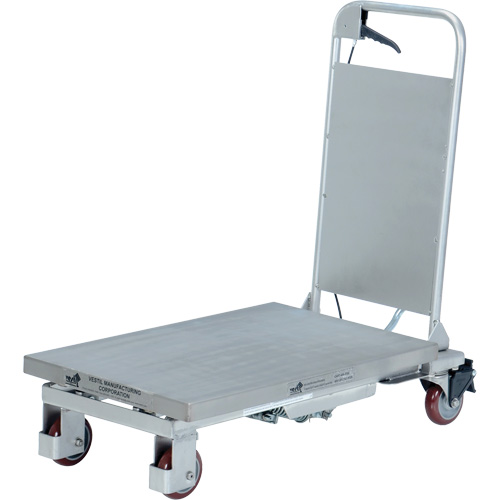 Table &eacute;l&eacute;vatrice hydraulique manuelle &agrave; ciseaux, 27-1/2" lo x 17-5/8" la, Partiellement en acier inoxydable, Capacit&eacute; 400 lb Oxymax Inc