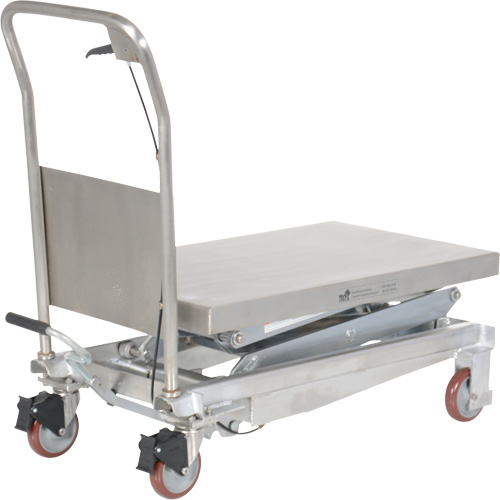 Manual Hydraulic Scissor Lift Table, 35-1/2" L x 20" W, Partial Stainless Steel, 800 lbs. Capacity Oxymax Inc