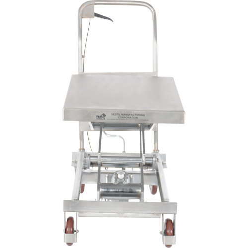 Manual Hydraulic Scissor Lift Table, 35-1/2" L x 20" W, Partial Stainless Steel, 800 lbs. Capacity Oxymax Inc