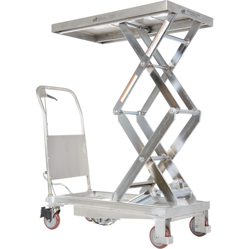 Manual Hydraulic Scissor Lift Table, 35-1/2" L x 20" W, Partial Stainless Steel, 800 lbs. Capacity Oxymax Inc