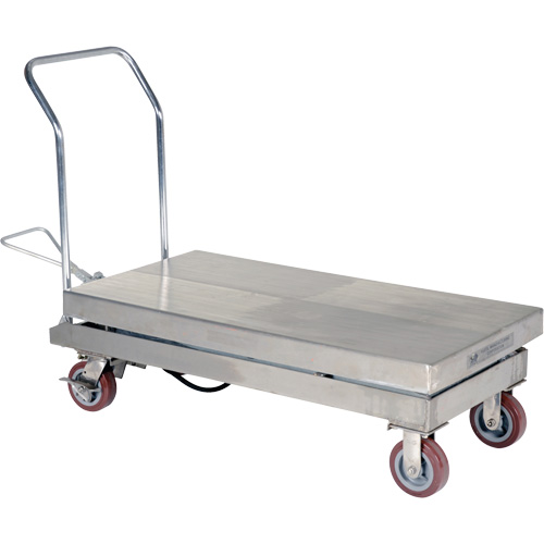 Manual Hydraulic Scissor Lift Table, 47" L x 24" W, Partial Stainless Steel, 2000 lbs. Capacity Oxymax Inc