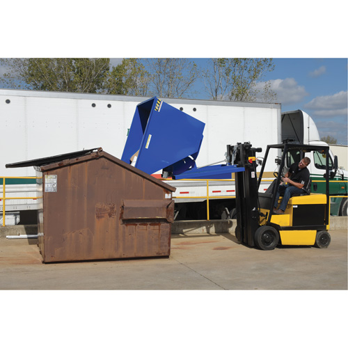Self-Dumping Hopper, Steel, 2-1/2 cu.yd., Blue Oxymax Inc