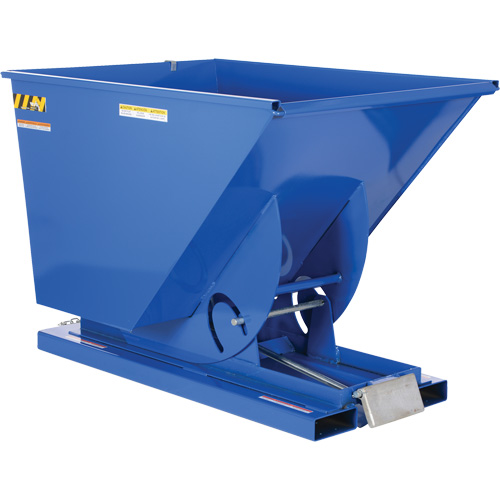 Self-Dumping Hopper, Steel, 1-1/2 cu.yd., Blue Oxymax Inc