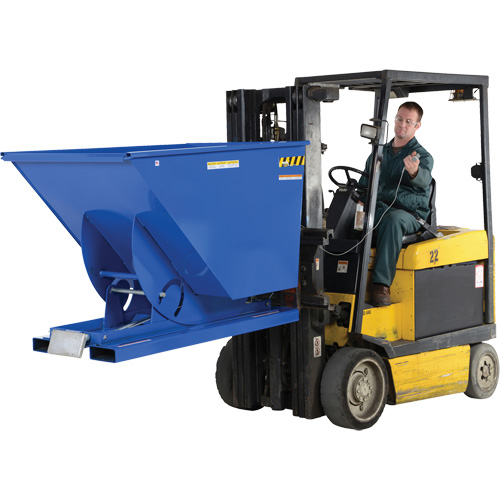 Self-Dumping Hopper, Steel, 1-1/2 cu.yd., Blue Oxymax Inc