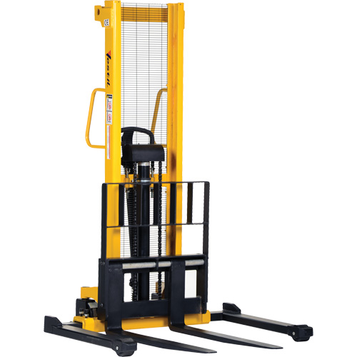 Manual Hydraulic Stacker, Hand Pump Operated, 2000 lbs. Capacity, 35" Max Lift Oxymax Inc
