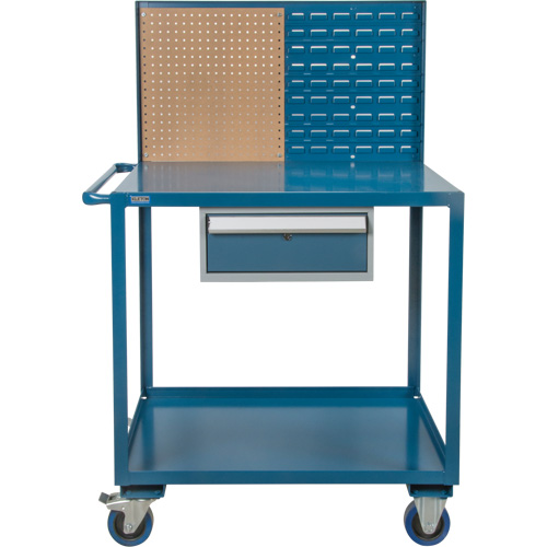 Mobile Service Cart, 2 Tiers, 24" W x 57" H x 40" D, 1200 lbs. Capacity Oxymax Inc