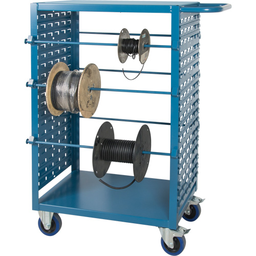 Mobile Wire Spool Cart, Steel, 6 Rod, 21" W x 48" H x 38" D, 1200 lbs. Capacity Oxymax Inc