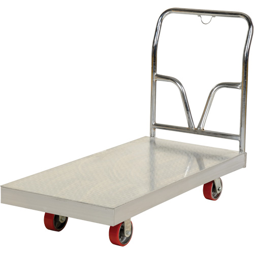 Aluminum Sheet Deck Platform Truck, 24" W x 48" L, 3600 lbs. Cap., Polyurethane Wheels Oxymax Inc