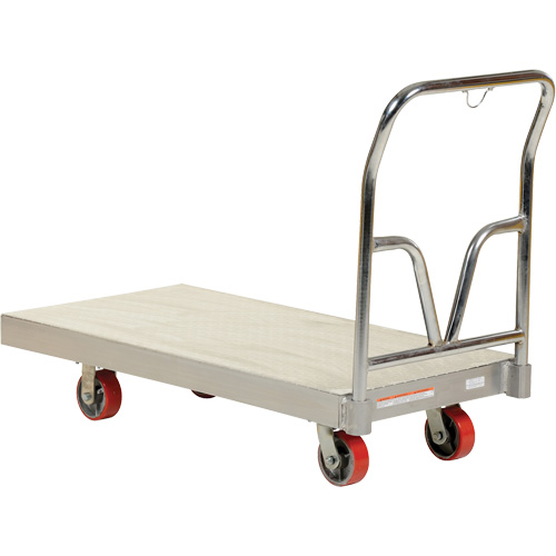 Aluminum Sheet Deck Platform Truck, 24" W x 48" L, 3600 lbs. Cap., Polyurethane Wheels Oxymax Inc