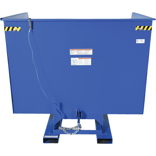 Self-Dumping Hopper, Steel, 4 cu.yd., Blue Oxymax Inc