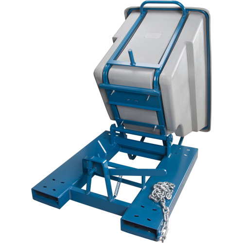 Self-Dumping Hopper, Polyethylene, 5/8 cu.yd., Grey Oxymax Inc