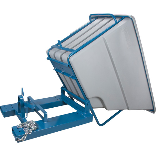 Self-Dumping Hopper, Polyethylene, 1-1/10 cu.yd, Grey Oxymax Inc