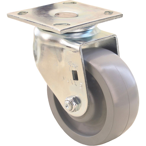 Max9 Directional & Wheel iLock Caster, Swivel with Brake, 6" (152.4 mm), Envirothane Grey-WOW, 1100 lbs. (498.95 kg.) Oxymax Inc