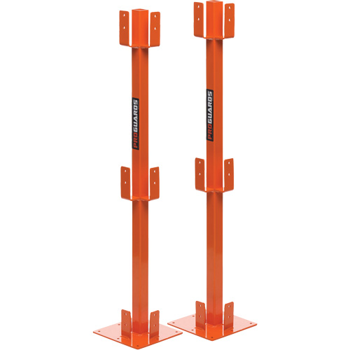 Poteaux temporaires ProGuards pour barri&egrave;re de s&eacute;curit&eacute;, 8" la x 39" h, Orange Oxymax Inc