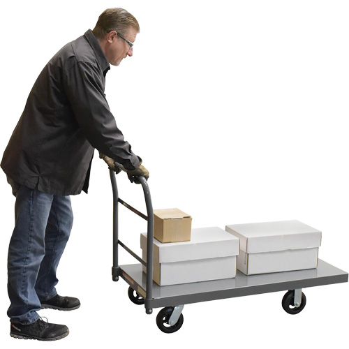 Platform Truck, 48" L x 24" W, 2000 lbs. Capacity, Rubber Casters Oxymax Inc
