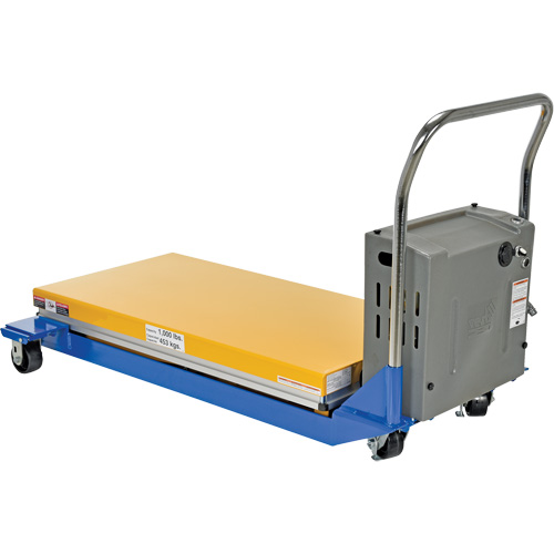 Table &eacute;l&eacute;vatrice aliment&eacute;e c. c. et manuelle &agrave; ciseaux, Acier, 48" lo x 24" la, Capacit&eacute; 1000 lb Oxymax Inc