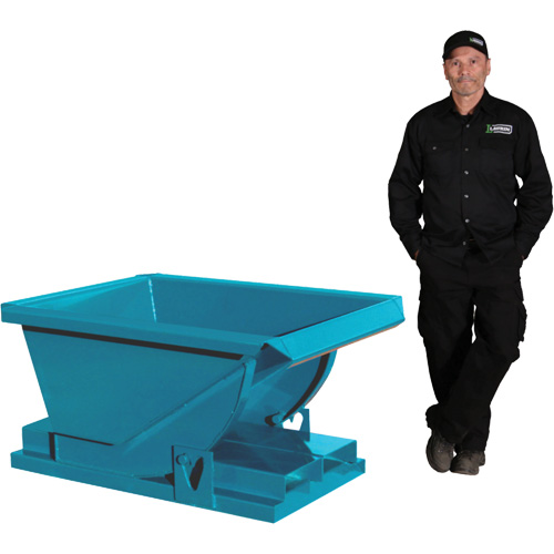 Conteneur autobasculeur extra robuste, Acier, 1/4 vg³, Bleu Oxymax Inc