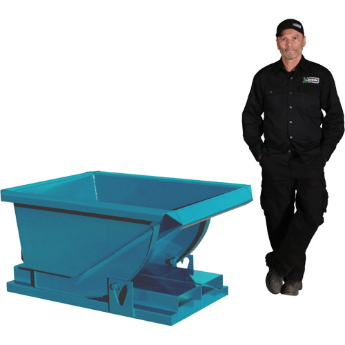 Conteneur autobasculeur extra robuste, Acier, 1/3 vg³, Bleu Oxymax Inc