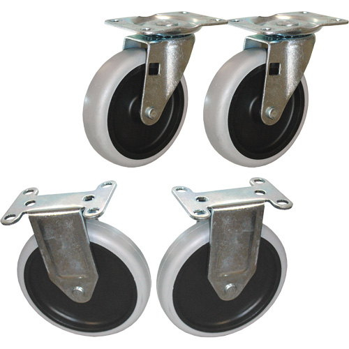 Ensemble de roulettes pour chariot &agrave; tablettes Oxymax Inc