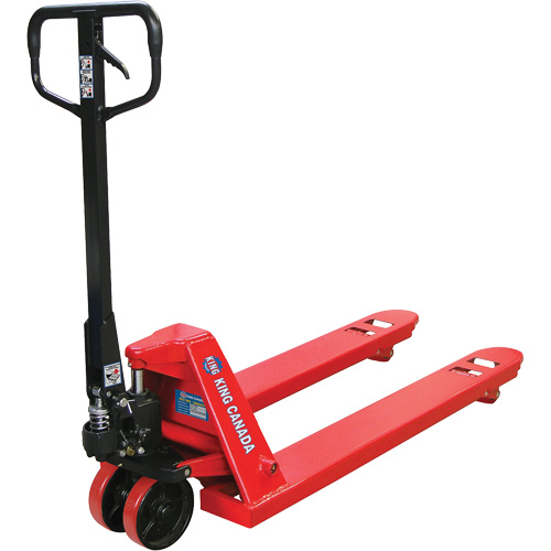 Transpalette avec roues en polyur&eacute;thanne, Acier, 48" lo x 27" la, Capacit&eacute; 5500 lb Oxymax Inc