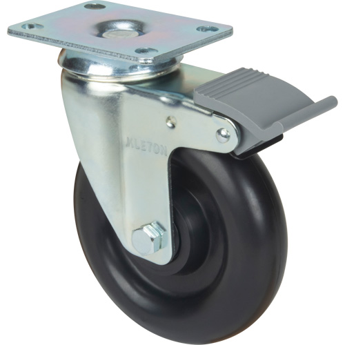 Roulette, Pivotant avec frein, 5" (127 mm), Polyol&eacute;fine, 250 lb (113,4 kg) Oxymax Inc