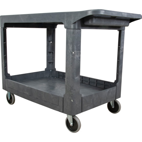 Chariot utilitaire pour l'entretien avec tablette plate, 2 tiers, 25-1/4" x 32-1/4" x 44", Capacit&eacute; 550 lb Oxymax Inc