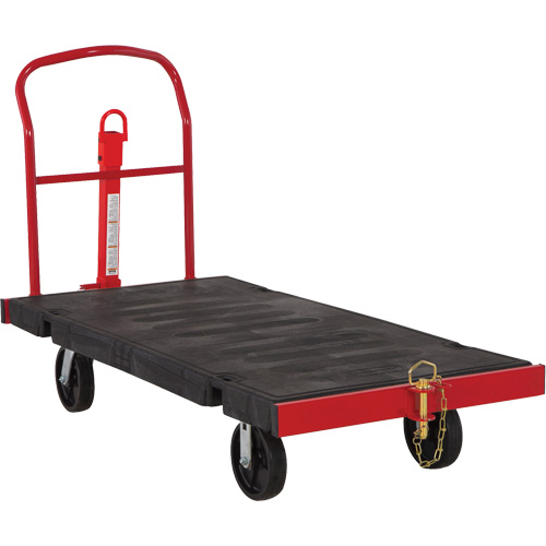Towable Platform Cart, 64-1/4" L x 30-1/2" W, 2500 lbs. Cap., Polyolefin Wheels Oxymax Inc