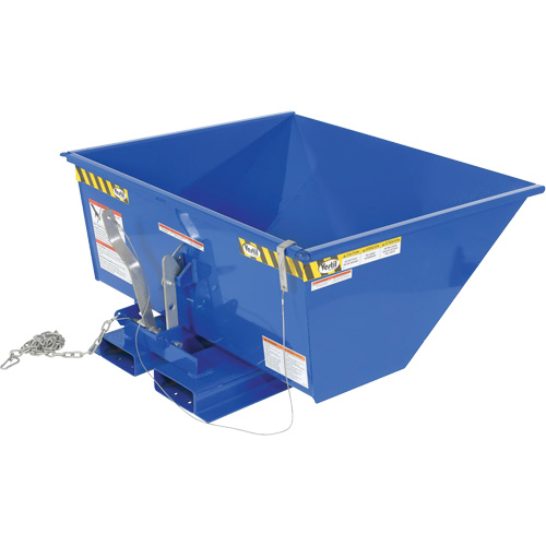 Low Profile D-Style Self Dumping Hopper, Steel, 1/2 cu.yd., Blue Oxymax Inc