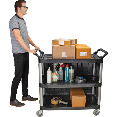 Chariot utilitaire, 3 tiers, 19-3/4" x 37-1/2" x 40-1/4", Capacit&eacute; 250 lb Oxymax Inc