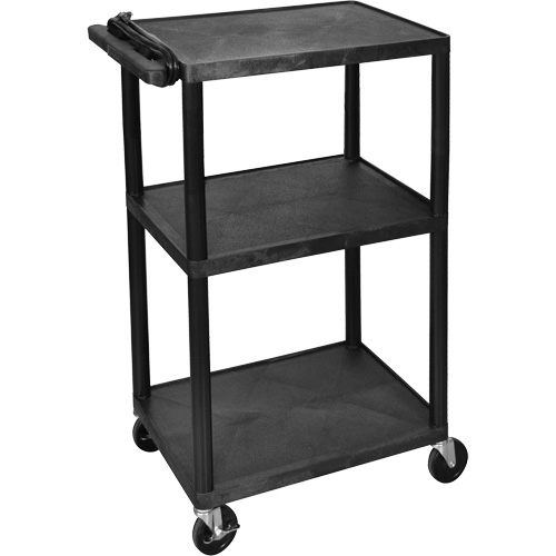Electric Utility Cart, 3 Tiers, 24" x 42" x 18", 300 lbs. Capacity Oxymax Inc