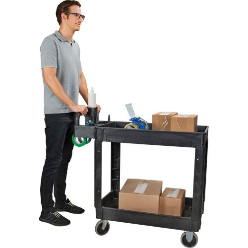 Chariot utilitaire, 2 tiers, 17-1/8" x 33-1/2" x 37-5/8", Capacit&eacute; 550 lb Oxymax Inc