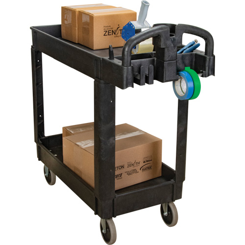 Chariot utilitaire, 2 tiers, 17-1/8" x 33-1/2" x 37-5/8", Capacit&eacute; 550 lb Oxymax Inc
