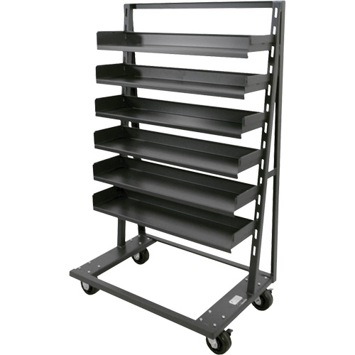 Chariot &agrave; cadre en A robuste &agrave; un c&ocirc;t&eacute; avec 6 plateaux, 38" x 25" x 63", Capacit&eacute; 2500 lb Oxymax Inc