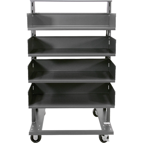 Single-Sided Heavy Duty A-Frame Cart with 4 Large Trays, 38" x 25" x 63", 2500 lbs. Capacity Oxymax Inc