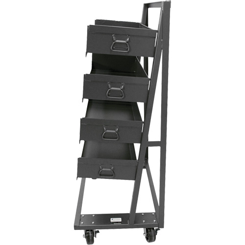 Single-Sided Heavy Duty A-Frame Cart with 4 Large Trays, 38" x 25" x 63", 2500 lbs. Capacity Oxymax Inc