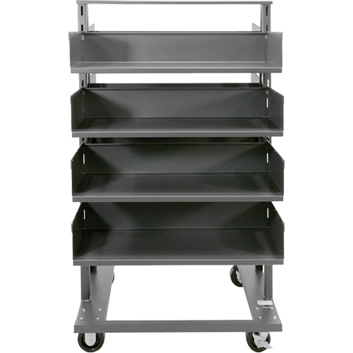 Chariot &agrave; cadre en A robuste &agrave; deux c&ocirc;t&eacute;s avec 8 plateaux &agrave; rebords, 38" x 30" x 63", Capacit&eacute; 2500 lb Oxymax Inc